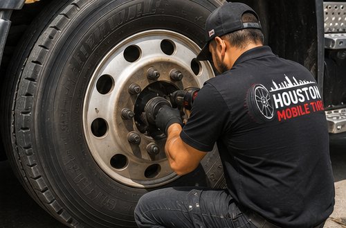 Commercial truck tire service in Houston